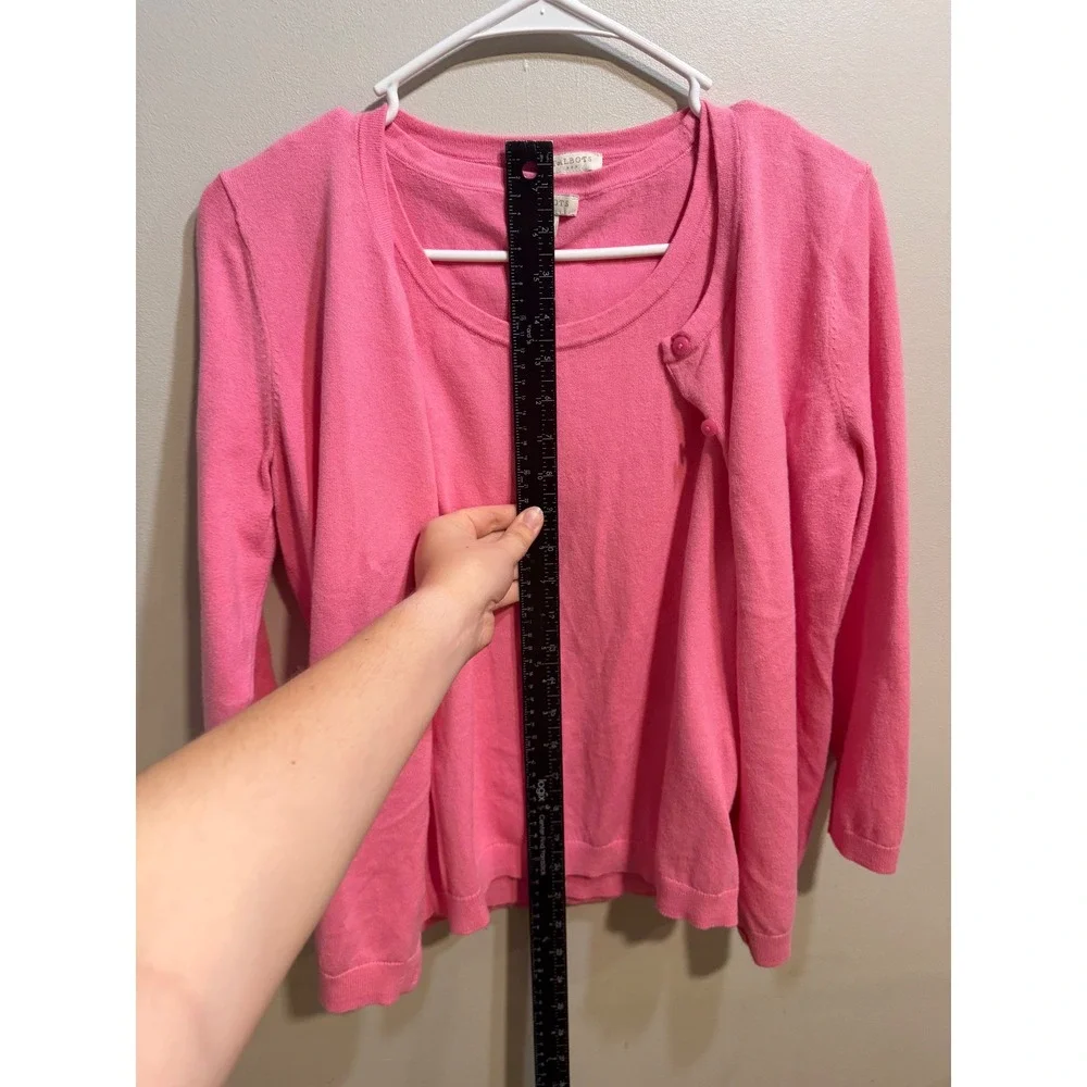 Talbots Pink Cardigan and Shell Twin Set 2 Piece Knit Sweater Womens Small